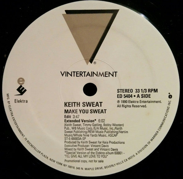 Keith Sweat : Make You Sweat (12", Promo)