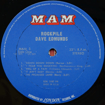 Dave Edmunds : Rockpile (LP, Album, Bes)