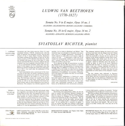 Sviatoslav Richter / Ludwig van Beethoven : Piano Sonatas: E Major Opus 14 No. 1 / G Major Opus 14 No. 2 (LP, Album)