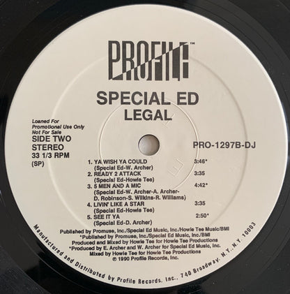 Special Ed : Legal (LP, Album, Promo)