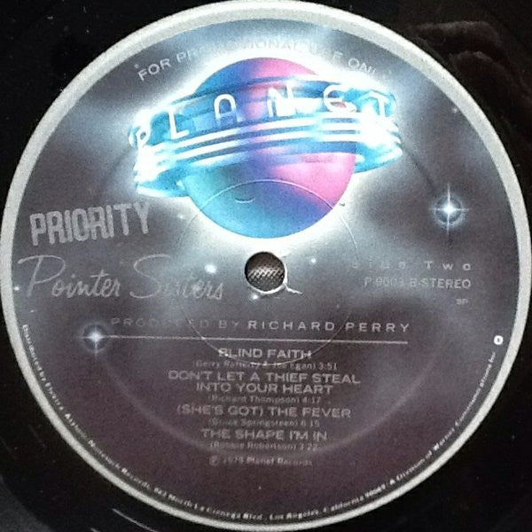 Pointer Sisters : Priority (LP, Album, Promo)