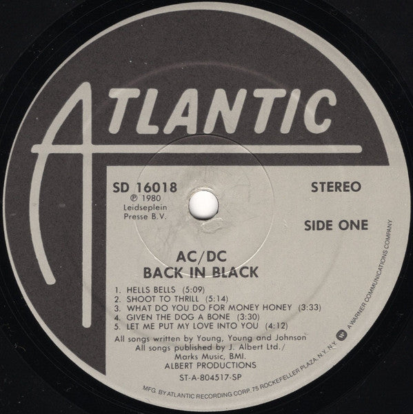 AC/DC : Back In Black (LP, Album, Spe)
