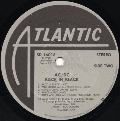 AC/DC : Back In Black (LP, Album, Spe)