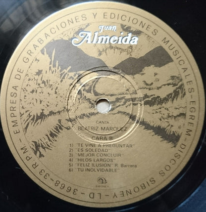 Juan Almeida Canta: Beatriz Márquez : Juan Almeida (LP, Album, Gat)
