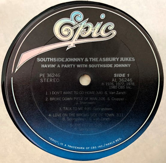 Southside Johnny & The Asbury Jukes : Havin' A Party With Southside Johnny (LP, Comp, RE, Car)