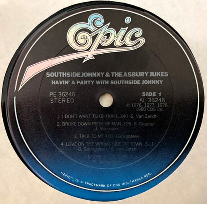 Southside Johnny & The Asbury Jukes : Havin' A Party With Southside Johnny (LP, Comp, RE, Car)