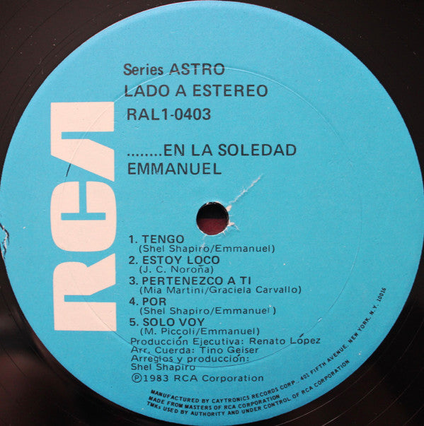 Emmanuel : ... En La Soledad (LP, Album)
