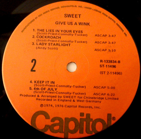 The Sweet : Give Us A Wink (LP, Album, Club, RE, Ind)