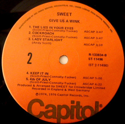 The Sweet : Give Us A Wink (LP, Album, Club, RE, Ind)