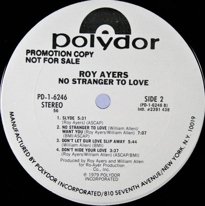 Roy Ayers : No Stranger To Love (LP, Album, Promo, 56 )