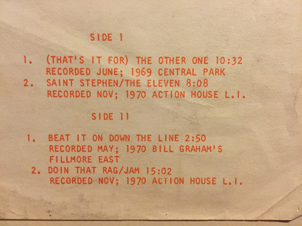 The Grateful Dead : Seven, Eleven Or Doubles: From The Time When The Grateful Dead Were The Grateful Dead (LP, Unofficial)