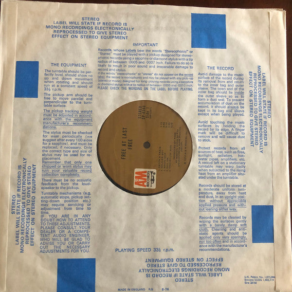 Free : Free At Last (LP, Album, Ter)