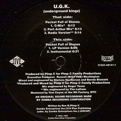 UGK : Pocket Full Of Stones (12")