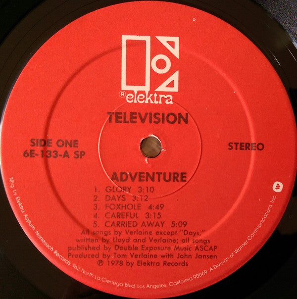 Television : Adventure (LP, Album, SP )