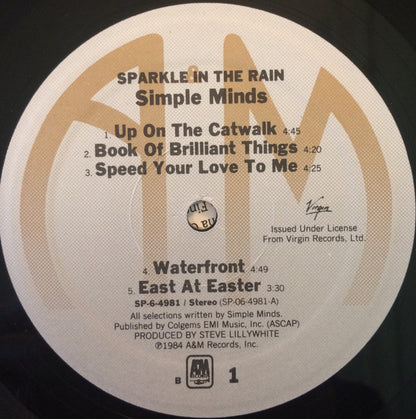 Simple Minds : Sparkle In The Rain (LP, Album, B=E)