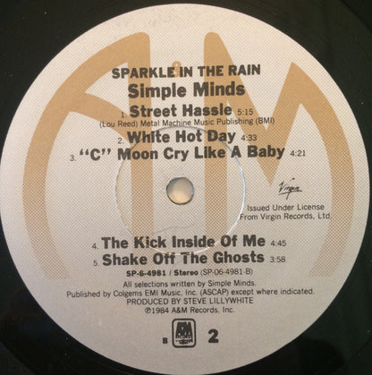 Simple Minds : Sparkle In The Rain (LP, Album, B=E)