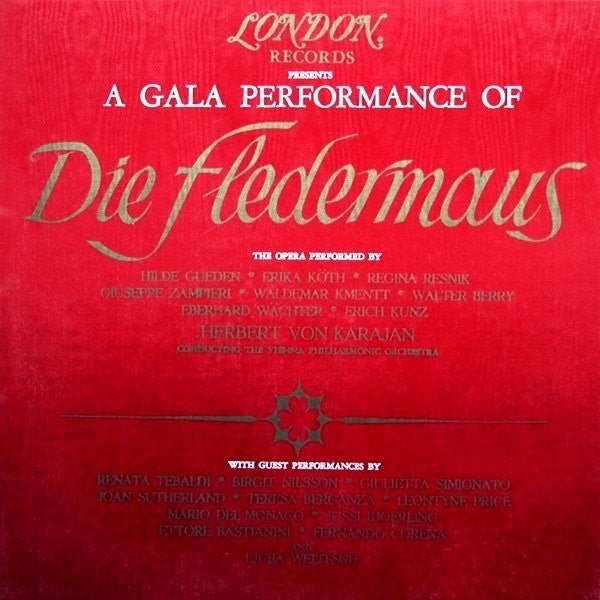 Hilde Güden • Erika Köth • Regina Resnik • Giuseppe Zampieri • Waldemar Kmentt • Walter Berry • Eberhard Wächter • Erich Kunz • Herbert Von Karajan Conducting The Wiener Philharmoniker : Die Fledermaus (3xLP, Mono + Box)