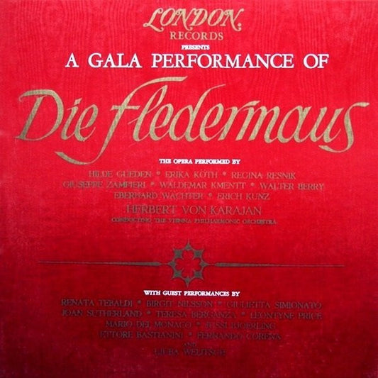 Hilde Güden • Erika Köth • Regina Resnik • Giuseppe Zampieri • Waldemar Kmentt • Walter Berry • Eberhard Wächter • Erich Kunz • Herbert Von Karajan Conducting The Wiener Philharmoniker : Die Fledermaus (3xLP, Mono + Box)