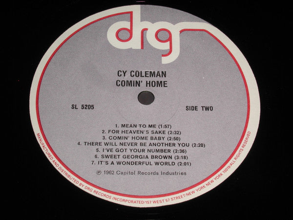 Cy Coleman : Comin' Home (LP, Album)