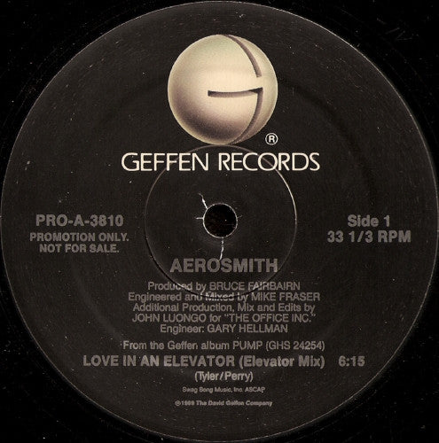Aerosmith : Love In An Elevator (12", Promo)