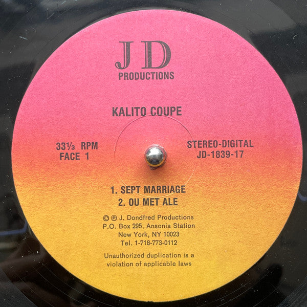 Kalito Coupé : 7 Marriages - Méditation (LP)