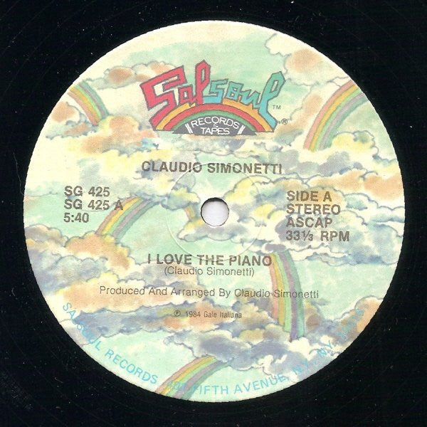 Claudio Simonetti : I Love The Piano (12")