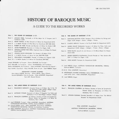 The Biedermeier Chamber Ensemble, Tonkünstler Orchestra, Dr. Kurt List : History Of Baroque Music (3xLP, Comp + Box)