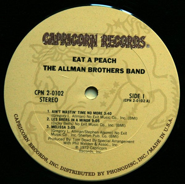 The Allman Brothers Band : Eat A Peach (2xLP, Album, RE, Gat)