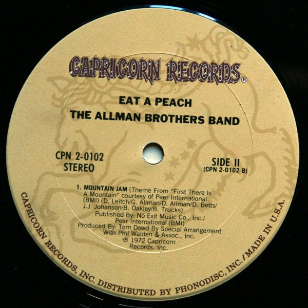 The Allman Brothers Band : Eat A Peach (2xLP, Album, RE, Gat)
