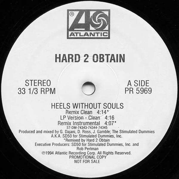 Hard 2 Obtain : Heels Without Souls (12", Promo)