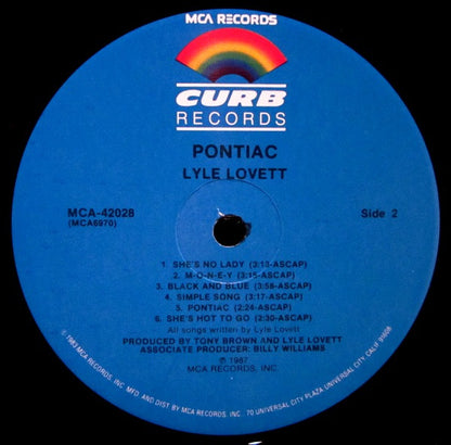 Lyle Lovett : Pontiac (LP, Album, Pin)
