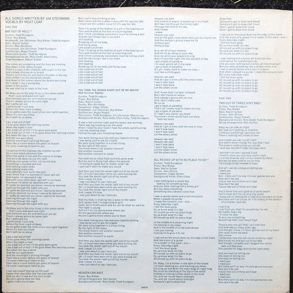 Meat Loaf : Bat Out Of Hell (LP, Album, San)