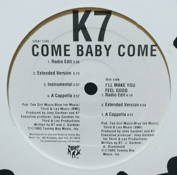 K7 : Come Baby Come (12", Promo)