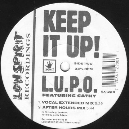L.U.P.O. Featuring Cathy Adams : Keep It Up! (12")