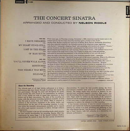 Frank Sinatra : The Concert Sinatra (LP, Album, RE)