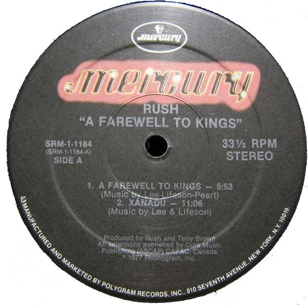 Rush : A Farewell To Kings (LP, Album, RE, Gat)