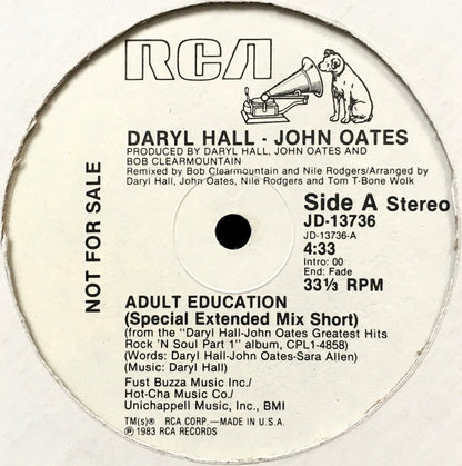 Daryl Hall & John Oates : Adult Education (12", Promo)