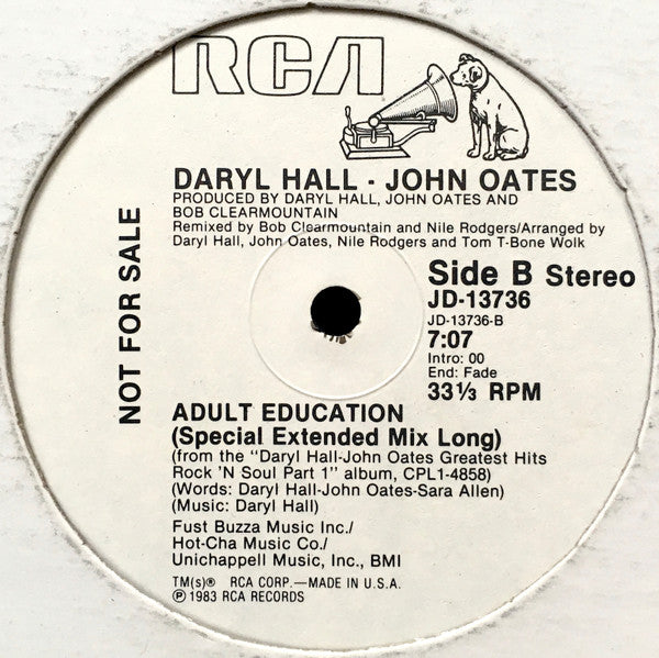 Daryl Hall & John Oates : Adult Education (12", Promo)
