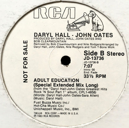 Daryl Hall & John Oates : Adult Education (12", Promo)