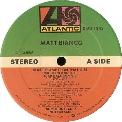 Matt Bianco : Don't Blame It On That Girl (12", Promo)