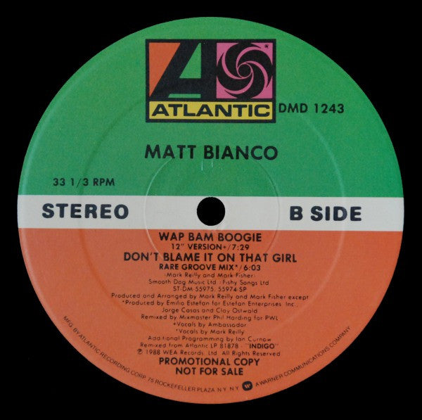 Matt Bianco : Don't Blame It On That Girl (12", Promo)