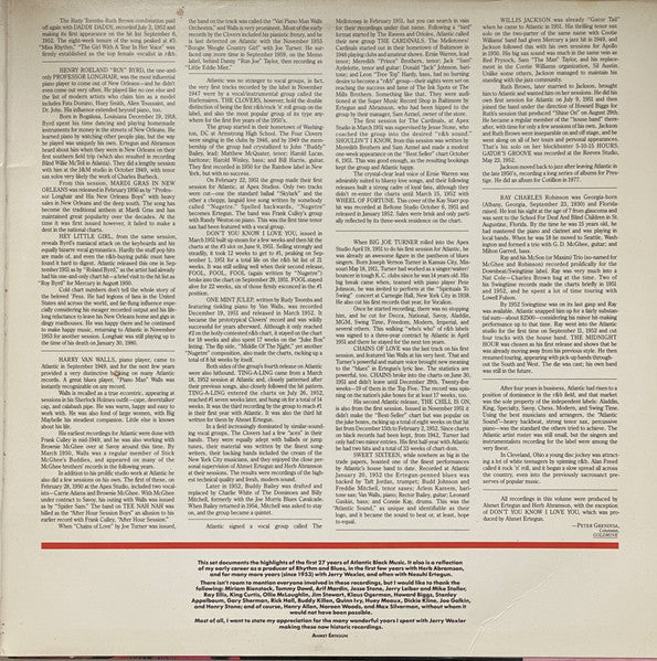 Various : Atlantic Rhythm & Blues 1947-1974 (Volume 1 1947-1952) (2xLP, Comp, Club, RM, CRC)