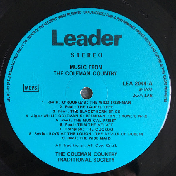 The Coleman Country Traditional Society : Music From The Coleman Country (LP)