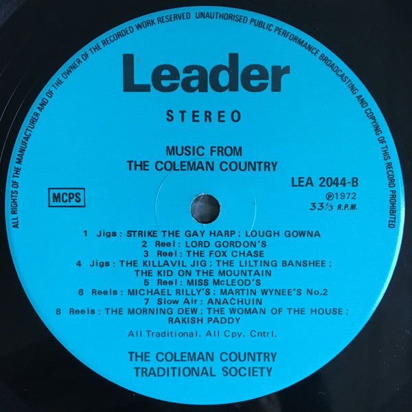The Coleman Country Traditional Society : Music From The Coleman Country (LP)