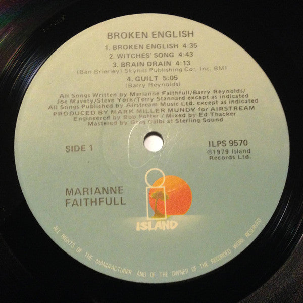 Marianne Faithfull : Broken English (LP, Album, Jac)