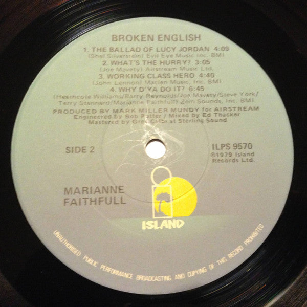 Marianne Faithfull : Broken English (LP, Album, Jac)