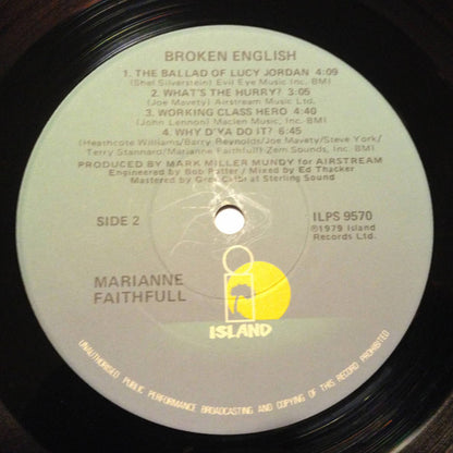 Marianne Faithfull : Broken English (LP, Album, Jac)