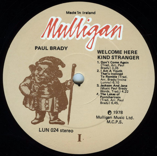 Paul Brady : Welcome Here Kind Stranger (LP, Album)
