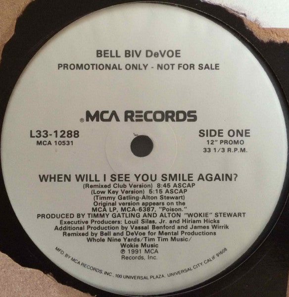 Bell Biv Devoe : When Will I See You Smile Again? (12", Promo)