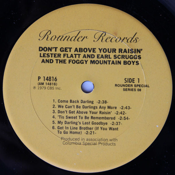 Flatt & Scruggs : Don't Get Above Your Raisin' (LP, Comp)